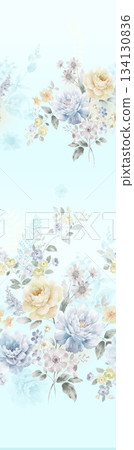 Assorted floral geometric and heart pattern panel designs in soft pastel colors Assorted floral geometric and heart pattern panel designs in soft pastel colors 134130836