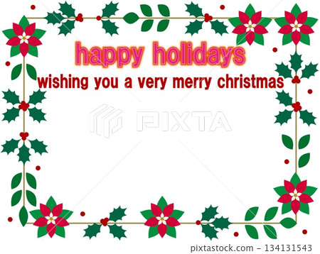 Happy Holidays Merry Christmas Frame White Space Happy Holidays Merry Christmas Frame White Space 134131543