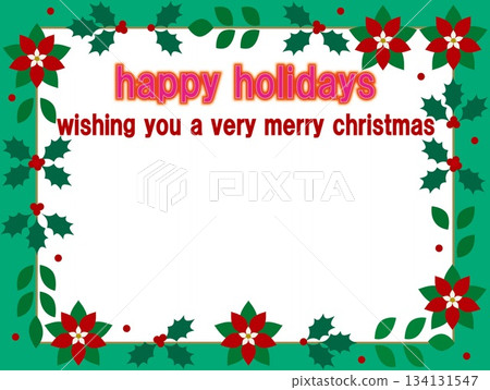 Happy Holidays Merry Christmas Frame White Space Happy Holidays Merry Christmas Frame White Space 134131547