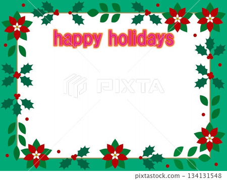 Happy Holidays Merry Christmas Frame White Space Happy Holidays Merry Christmas Frame White Space 134131548