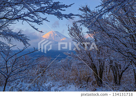 Mount Fuji from the snowy mountains 134131718