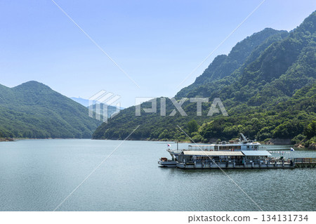 Cruise ship on Chungju Lake Cruise ship on Chungju Lake 134131734