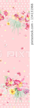 Assorted floral geometric and heart pattern panel designs in soft pastel colors 134131966