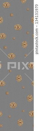 Assorted floral geometric and heart pattern panel designs in soft pastel colors 134131970