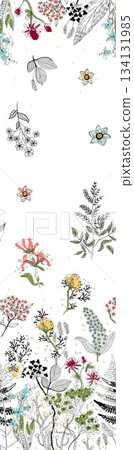 Assorted floral geometric and heart pattern panel designs in soft pastel colors Assorted floral geometric and heart pattern panel designs in soft pastel colors 134131985
