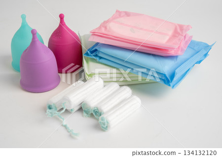 Sanitary hygiene set for women menstrual period cycle protection. 134132120