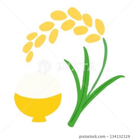 食材示意圖(無主線)_稻穗和白米 食材示意圖(無主線)_稻穗和白米 134132129