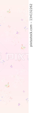 Assorted floral geometric and heart pattern panel designs in soft pastel colors 134132262