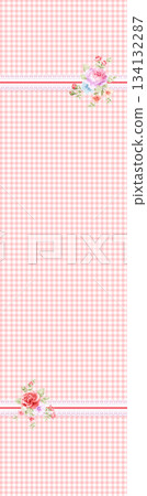 Assorted floral geometric and heart pattern panel designs in soft pastel colors 134132287