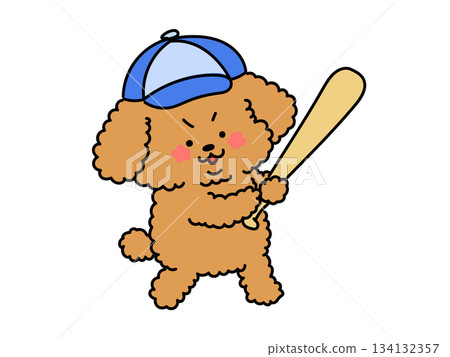咱們來打棒球吧！一隻想打棒球的狗狗 134132357