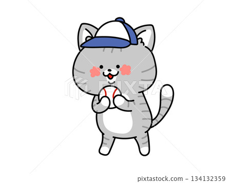 咱們來打棒球吧！一隻想打棒球的貓 134132359