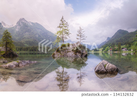 View of Hintersee lake in Berchtesgaden National Park Bavarian Alps, Germany View of Hintersee lake in Berchtesgaden National Park Bavarian Alps, Germany 134132632