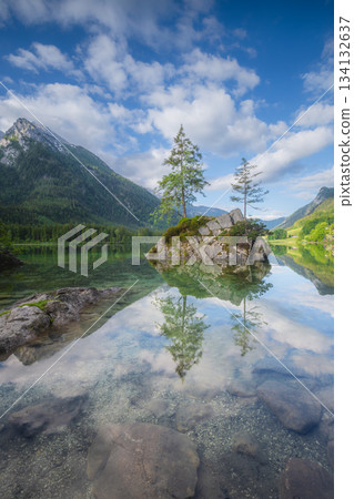 View of Hintersee lake in Berchtesgaden National Park Bavarian Alps, Germany View of Hintersee lake in Berchtesgaden National Park Bavarian Alps, Germany 134132637