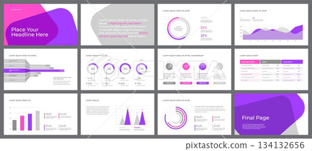 Presentation Template design with infographic 134132656
