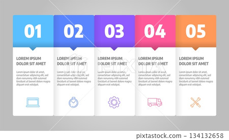 Infographics design vector. Business concept with steps or processes. 134132658