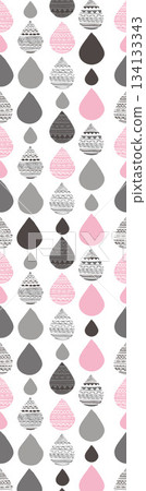 Assorted floral geometric and heart pattern panel designs in soft pastel colors 134133343
