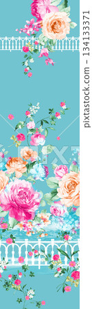Assorted floral geometric and heart pattern panel designs in soft pastel colors Assorted floral geometric and heart pattern panel designs in soft pastel colors 134133371