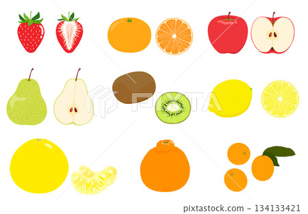 Set of winter fruits Set of winter fruits 134133421