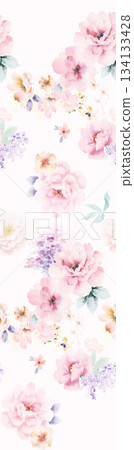 Assorted floral geometric and heart pattern panel designs in soft pastel colors Assorted floral geometric and heart pattern panel designs in soft pastel colors 134133428