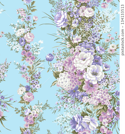 Assorted floral geometric and heart pattern panel designs in soft pastel colors Assorted floral geometric and heart pattern panel designs in soft pastel colors 134133513