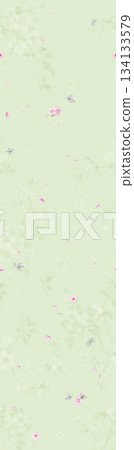 Assorted floral geometric and heart pattern panel designs in soft pastel colors 134133579