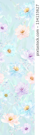 Assorted floral geometric and heart pattern panel designs in soft pastel colors Assorted floral geometric and heart pattern panel designs in soft pastel colors 134133627