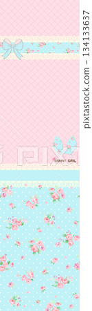 Assorted floral geometric and heart pattern panel designs in soft pastel colors Assorted floral geometric and heart pattern panel designs in soft pastel colors 134133637
