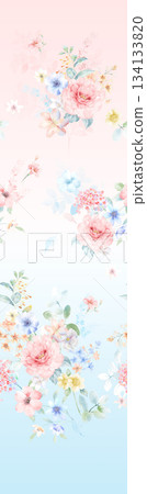 Assorted floral geometric and heart pattern panel designs in soft pastel colors Assorted floral geometric and heart pattern panel designs in soft pastel colors 134133820