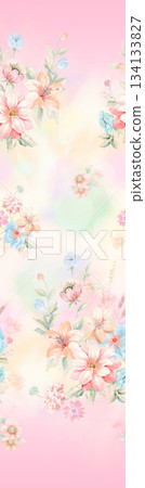 Assorted floral geometric and heart pattern panel designs in soft pastel colors Assorted floral geometric and heart pattern panel designs in soft pastel colors 134133827