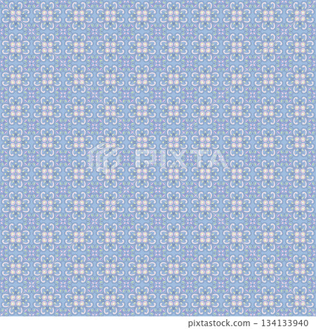 Assorted floral geometric and heart pattern panel designs in soft pastel colors Assorted floral geometric and heart pattern panel designs in soft pastel colors 134133940