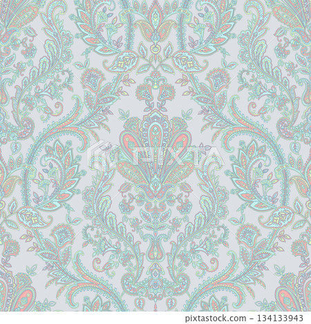 Assorted floral geometric and heart pattern panel designs in soft pastel colors Assorted floral geometric and heart pattern panel designs in soft pastel colors 134133943
