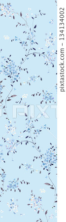 Assorted floral geometric and heart pattern panel designs in soft pastel colors 134134002