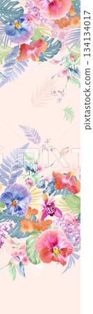 Assorted floral geometric and heart pattern panel designs in soft pastel colors Assorted floral geometric and heart pattern panel designs in soft pastel colors 134134017