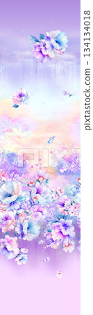 Assorted floral geometric and heart pattern panel designs in soft pastel colors Assorted floral geometric and heart pattern panel designs in soft pastel colors 134134018