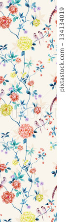 Assorted floral geometric and heart pattern panel designs in soft pastel colors Assorted floral geometric and heart pattern panel designs in soft pastel colors 134134019