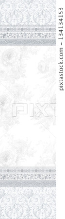 Assorted floral geometric and heart pattern panel designs in soft pastel colors 134134153