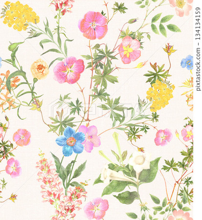Assorted floral geometric and heart pattern panel designs in soft pastel colors Assorted floral geometric and heart pattern panel designs in soft pastel colors 134134159