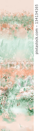 Assorted floral geometric and heart pattern panel designs in soft pastel colors Assorted floral geometric and heart pattern panel designs in soft pastel colors 134134165