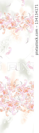 Assorted floral geometric and heart pattern panel designs in soft pastel colors 134134171