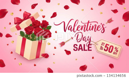 Cute Valentine Sale Banner Cute Valentine Sale Banner 134134656
