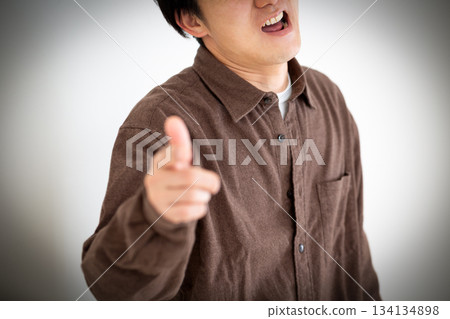 Angry middle-aged man 134134898