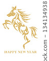 2026年新年賀卡插畫素材 134134938
