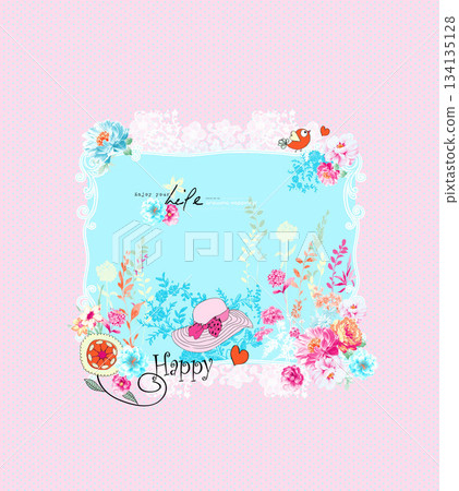 Assorted floral geometric and heart pattern panel designs in soft pastel colors Assorted floral geometric and heart pattern panel designs in soft pastel colors 134135128