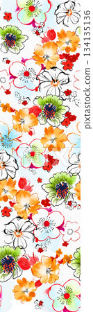 Assorted floral geometric and heart pattern panel designs in soft pastel colors Assorted floral geometric and heart pattern panel designs in soft pastel colors 134135136