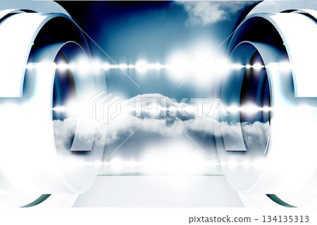 Abstract cloud design in futuristic structure Abstract cloud design in futuristic structure 134135313