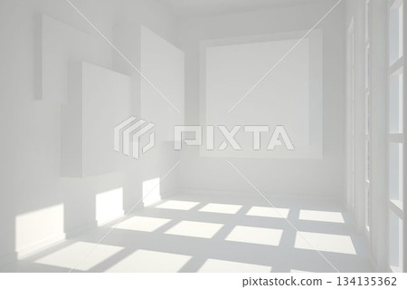 White room with squares at wall 134135362