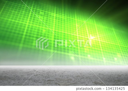 Green glowing technology grid above desert Green glowing technology grid above desert 134135425