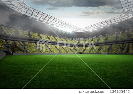 Large football stadium with lights Large football stadium with lights 134135445