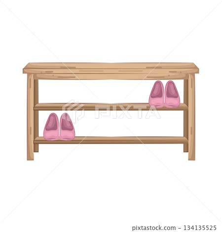 Illustration of shoe rack  134135525