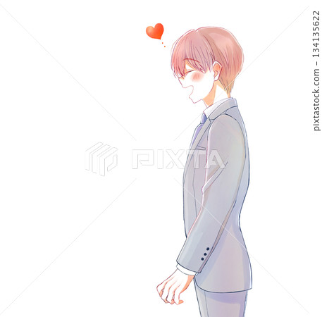 男性商務人士，愛，微笑，側臉 134135622